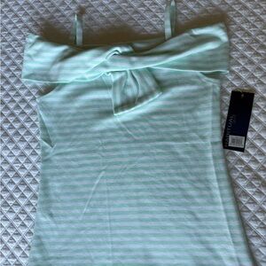 Habitual Mint and White Striped Knot-Front top NWT